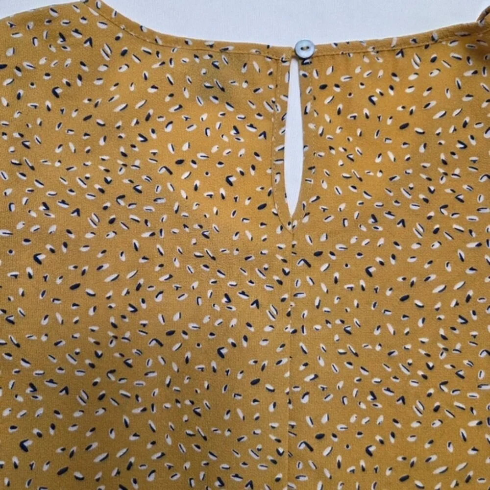 Molly Bracken Ruffle Flutter Sleeve Blouse Top Yellow M - Picture 6 of 11